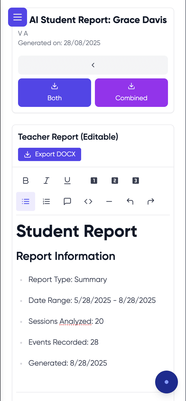 ClassMap mobile - Simple reports